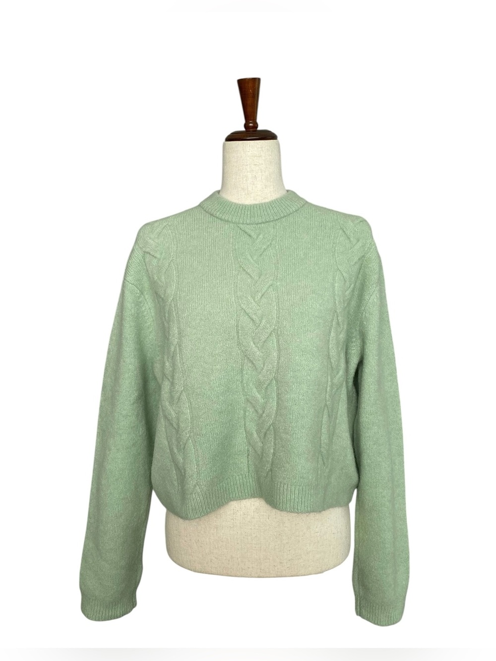 Madewell CloudSoft Drop Shoulder Sweater S Pistachio Green Cropped Alpaca Wool
